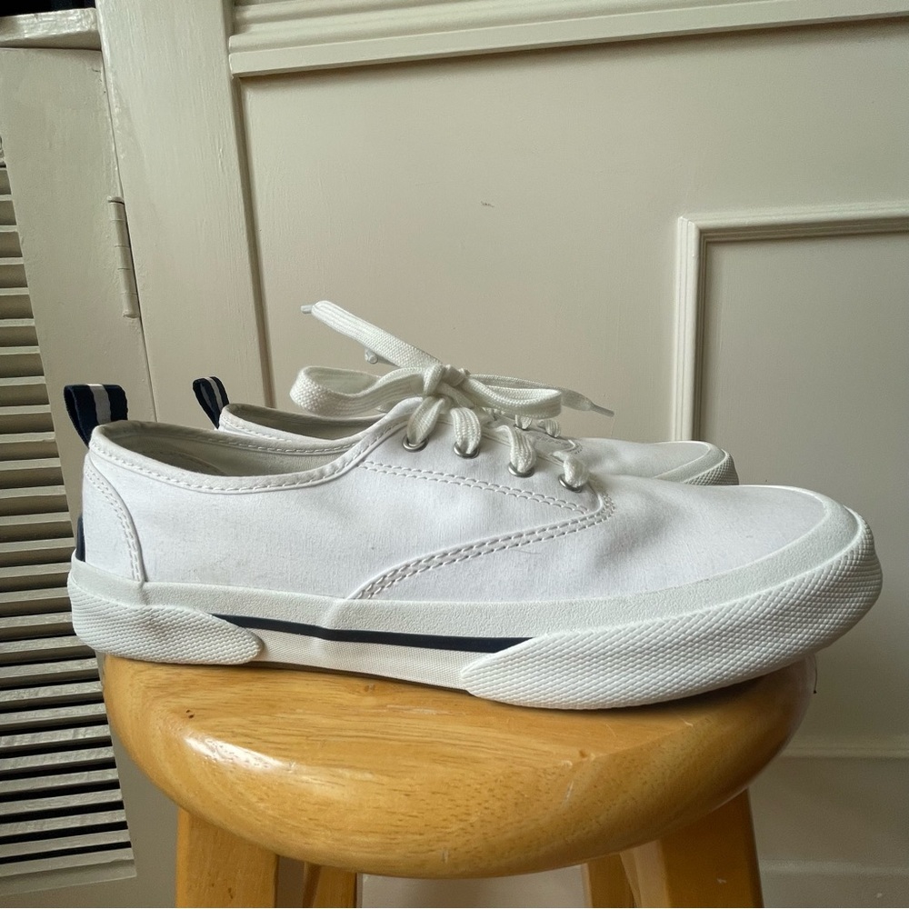 BNWT Sperry Top Sider White Canvas Lace-Up Sneakers - Picture 2 of 6